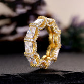 HALARA Unisex Radiant Cut Full Eternity band Ring